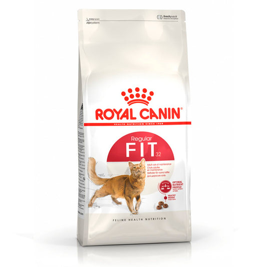 Royal Canin Fit32: nourriture spécialisée pour les chats sous forme et actifs