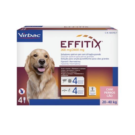 Effitix 4 Pipettes pour chiens 20-40 Kg