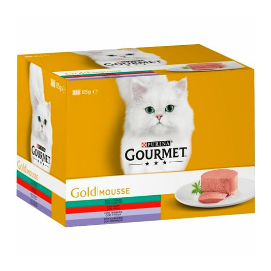 Gourmet Gold Mousse: Pack assorti de nourriture humide pour les chats 24x85 GR