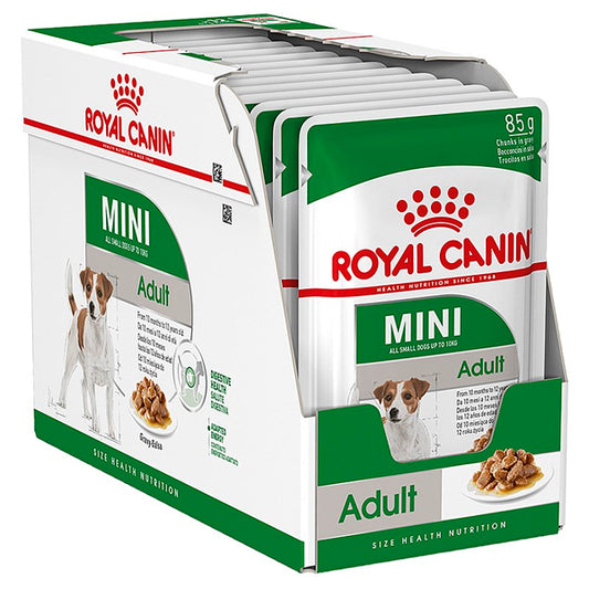 Royal Canin Adult Mini: nourriture humide pour chiens adultes avec de petites races, 125gr 12 Enveloppe Pack