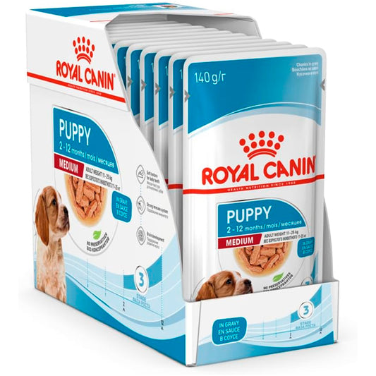 Food Wet Royal Canin pour chiots moyens: pack d'enveloppe 10g
