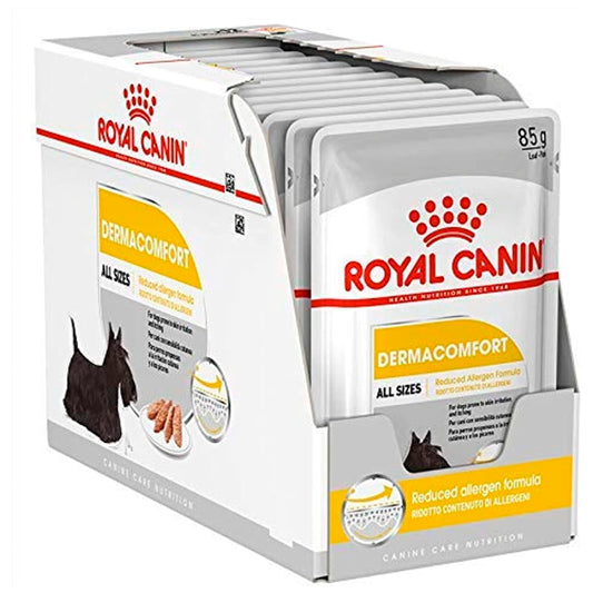 Royal Canin Dermacomfort: aliments humides spéciaux pour les soins de la peau, pack d'enveloppe 125 g
