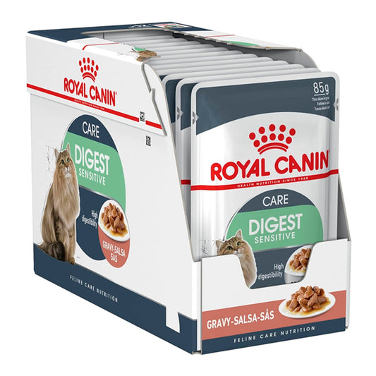 Royal Canin Digest Sensitive: Aliments humides en sauce de meilleure qualité pour les chats souffrant de sensibilité digestive, pack d'enveloppe 125 g