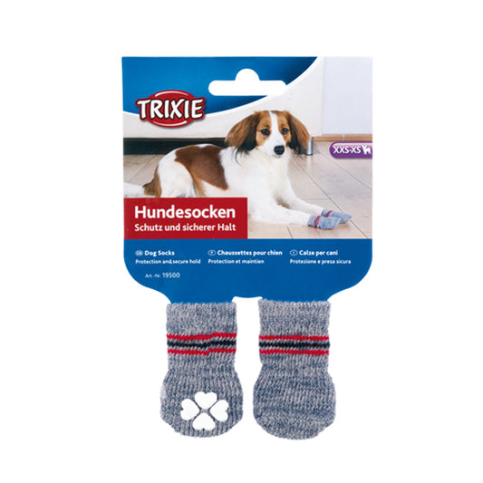 Trixie Chaussettes pour chien, antidérapantes, Xxs–Xs, 2 unités, gris