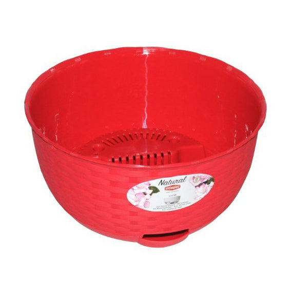 Pot de fleurs avec système d'auto-arrosage rouge